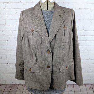 LIKE NEW Lane Bryant Brown Buttoned Blazer 18